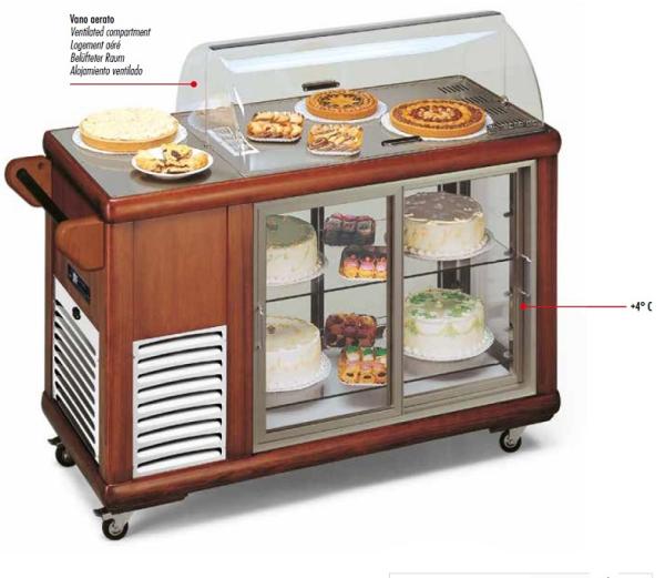 CARRELLINO 250 (25) TEC Buffetvitrine, gekühlter Wagen für Kuchen